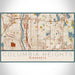 Columbia Heights Minnesota Map Print Landscape Orientation in Woodblock Style With Shaded Background