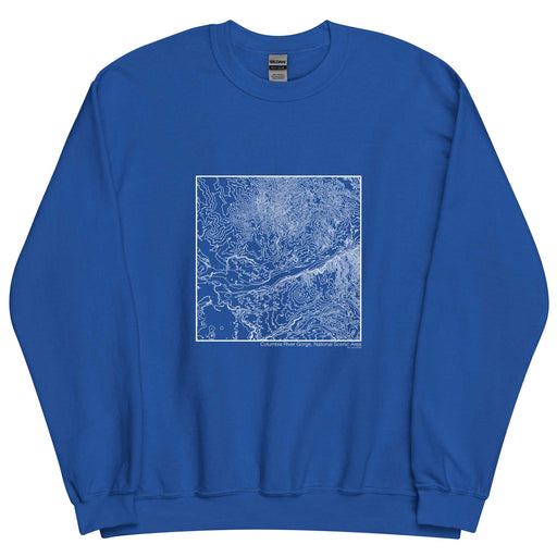 Columbia River Gorge National Scenic Area Topographic  Map Unisex Crewneck Sweater with City inscription in Royal Blue