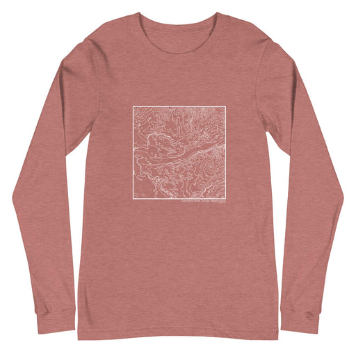 Columbia River Gorge Washington Topographic  Map Unisex Long-Sleeve T-shirt with City inscription in Heather Mauve