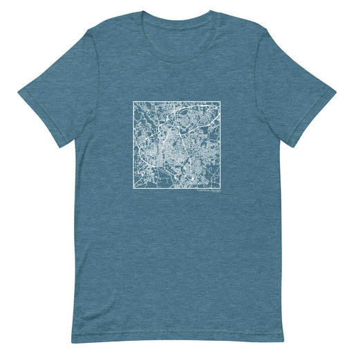 Columbus Georgia  Map Unisex T-Shirt with City inscription in Heather Teal