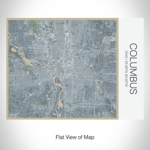 Rendered View of Columbus Ohio Map on 20oz Stainless Steel Insulated Bottle with Bamboo Top with printed afternoon style map