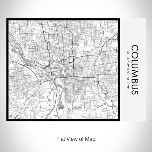 Rendered View of Columbus Ohio Map on 20oz Stainless Steel Insulated Bottle with Bamboo Top with printed classic style map