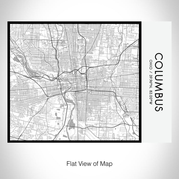 Rendered View of Columbus Ohio Map on 20oz Stainless Steel Insulated Bottle with Bamboo Top with printed classic style map