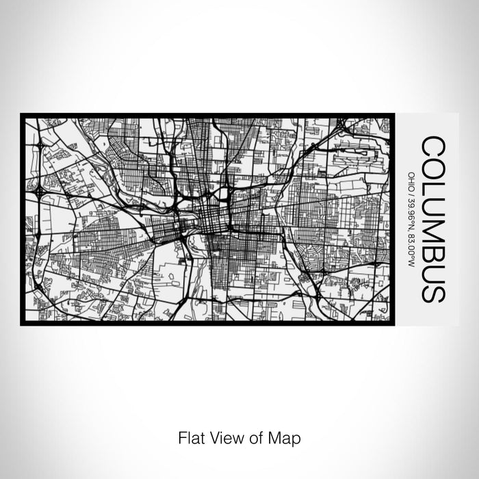 Rendered View of Columbus Ohio Map on 17oz Stainless Steel Insulated Cola Bottle in Stainless in Matte White