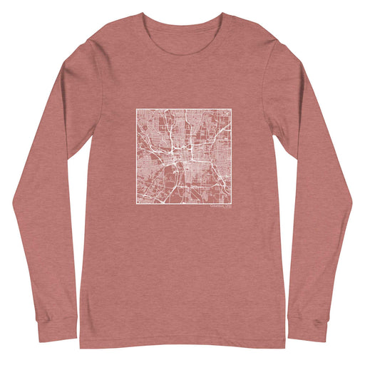 Columbus Ohio  Map Unisex Long-Sleeve T-shirt with City inscription in Heather Mauve