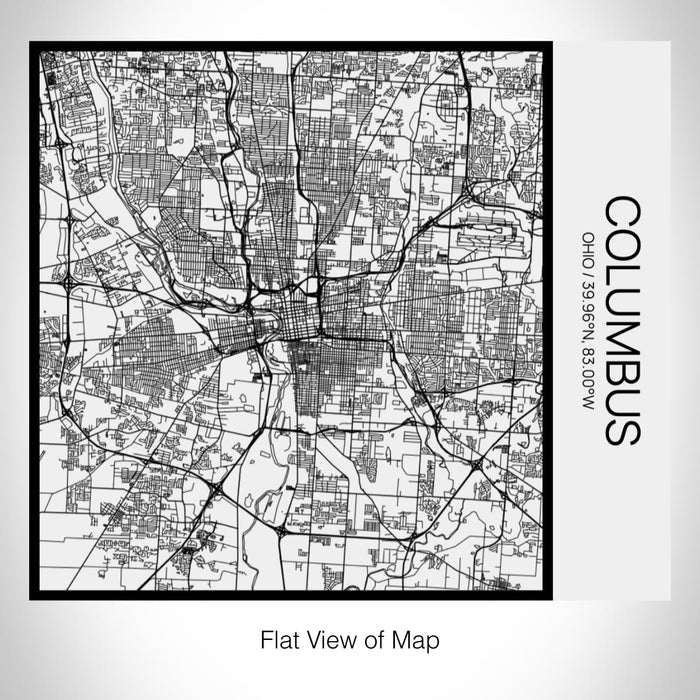 Rendered View of Columbus Ohio Map on 17oz Stainless Steel Insulated Tumbler in Matte White with Tactile Lines