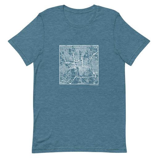 Columbus Ohio  Map Unisex T-Shirt with City inscription in Heather Teal
