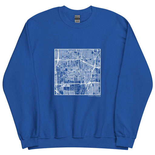 Compton California  Map Unisex Crewneck Sweater with City inscription in Royal Blue