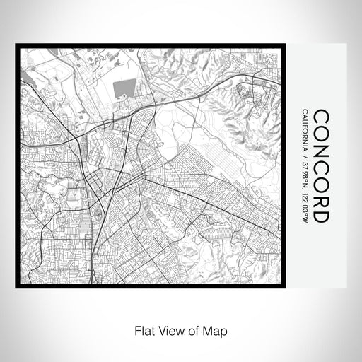 Rendered View of Concord California Map on 20oz Stainless Steel Insulated Bottle with Bamboo Top with printed classic style map