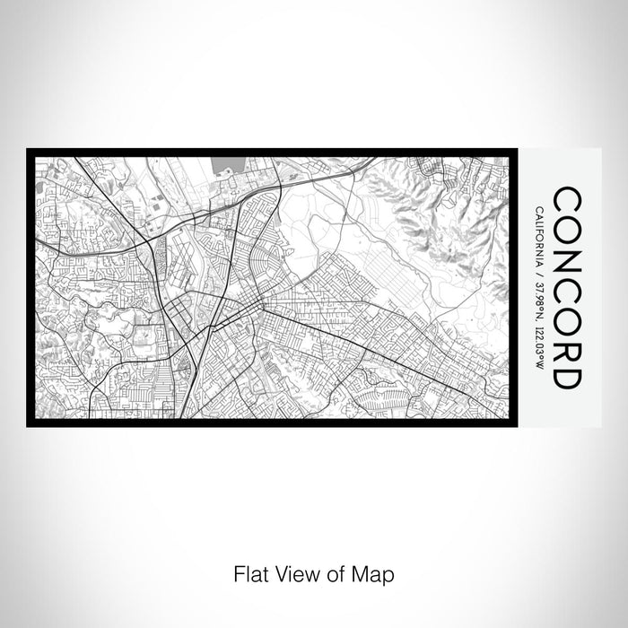 Rendered View of Concord California Map on 17oz Stainless Steel Insulated Bottle with printed classic style map