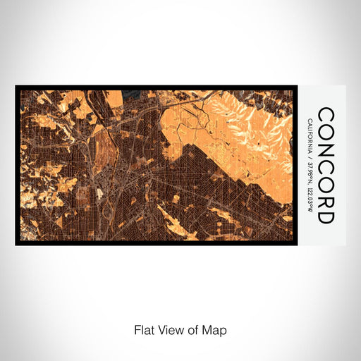 Rendered View of Concord California Map on 17oz Stainless Steel Insulated Bottle with printed ember style map