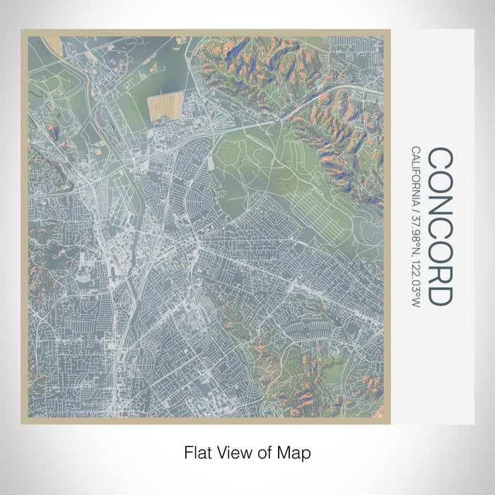Rendered View of Concord California Map on 17oz Stainless Steel Insulated Tumbler in Afternoon Map Style