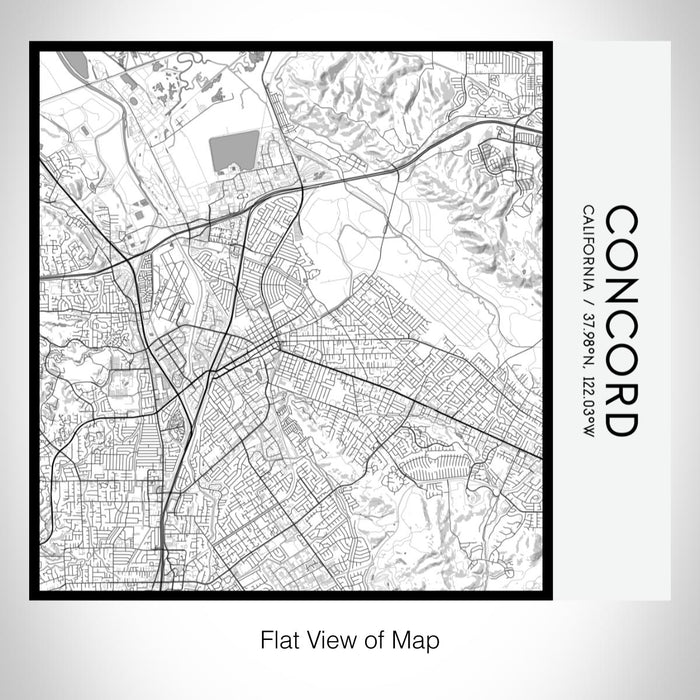 Rendered View of Concord California Map on 17oz Stainless Steel Insulated Tumbler in Classic Map Style