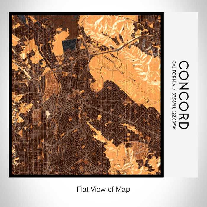 Rendered View of Concord California Map on 17oz Stainless Steel Insulated Tumbler in Ember Map Style