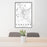 24x36 Concord New Hampshire Map Print Portrait Orientation in Classic Style Behind 2 Chairs Table and Potted Plant