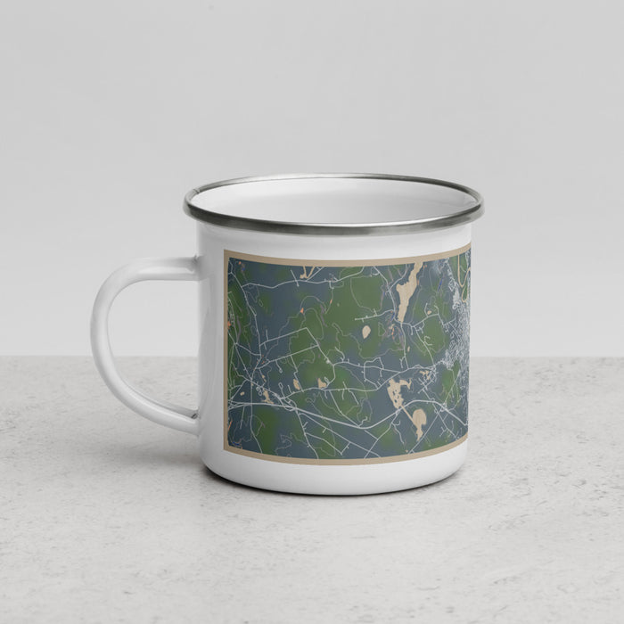 Left View Custom Concord New Hampshire Map Enamel Mug in Afternoon