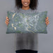Person holding 20x12 Custom Concord New Hampshire Map Throw Pillow in Afternoon
