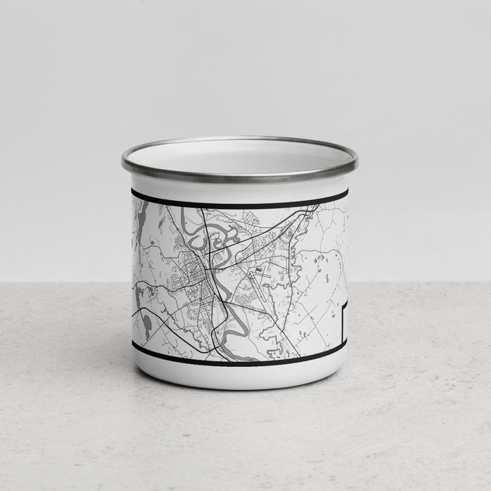Front View Custom Concord New Hampshire Map Enamel Mug in Classic