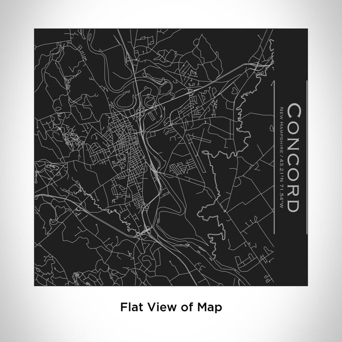 Rendered View of Concord New Hampshire Map Engraving on 17oz Stainless Steel Insulated Tumbler in Black