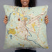 Person holding 22x22 Custom Concord New Hampshire Map Throw Pillow in Woodblock