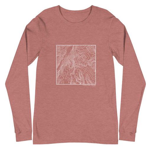Conejos Peak Colorado Topographic  Map Unisex Long-Sleeve T-shirt with City inscription in Heather Mauve