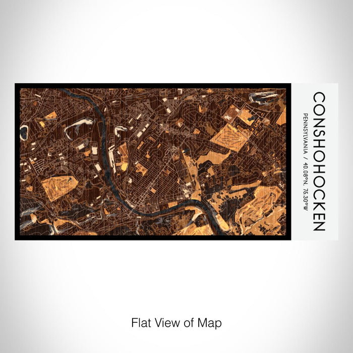 Rendered View of Conshohocken Pennsylvania Map on 17oz Stainless Steel Insulated Bottle with printed ember style map