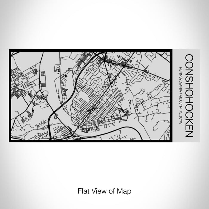 Rendered View of Conshohocken Pennsylvania Map on 17oz Stainless Steel Insulated Cola Bottle in Stainless