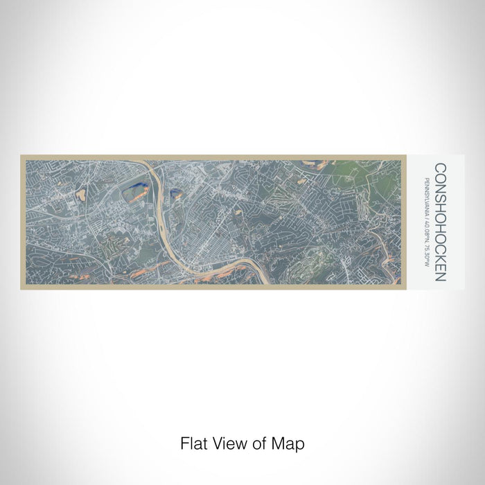 Rendered View of Conshohocken Pennsylvania Map on 10oz Stainless Steel Insulated Cup in Afternoon with Sliding Lid