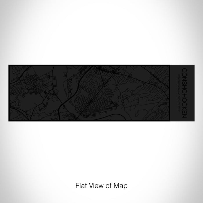 Rendered View of Conshohocken Pennsylvania Map on 10oz Stainless Steel Insulated Cup in Matte Black with Sliding Lid