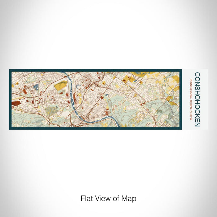 Rendered View of Conshohocken Pennsylvania Map on 10oz Stainless Steel Insulated Cup in Woodblock with Sliding Lid