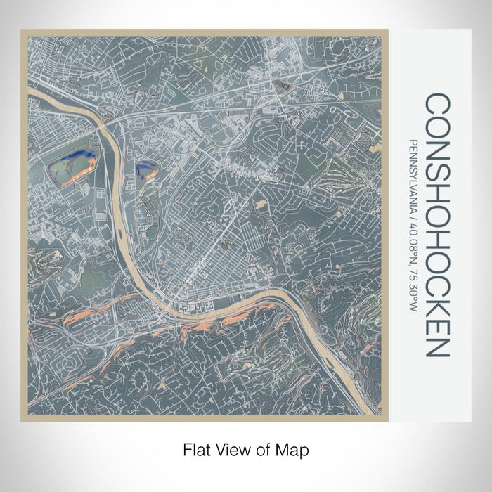 Rendered View of Conshohocken Pennsylvania Map on 17oz Stainless Steel Insulated Tumbler in Afternoon Map Style