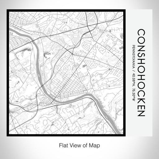 Rendered View of Conshohocken Pennsylvania Map on 17oz Stainless Steel Insulated Tumbler in Classic Map Style