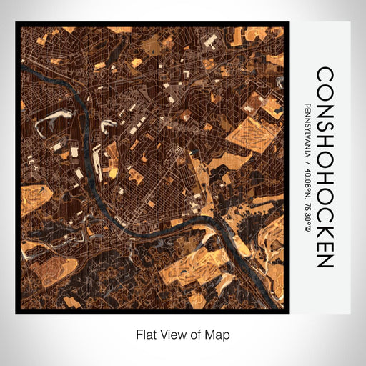 Rendered View of Conshohocken Pennsylvania Map on 17oz Stainless Steel Insulated Tumbler in Ember Map Style