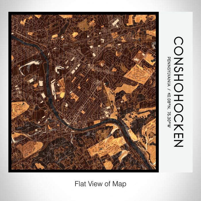 Rendered View of Conshohocken Pennsylvania Map on 17oz Stainless Steel Insulated Tumbler in Ember Map Style