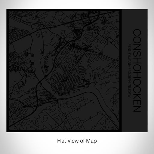 Rendered View of Conshohocken Pennsylvania Map on 17oz Stainless Steel Insulated Tumbler in Matte Black with Tactile Lines