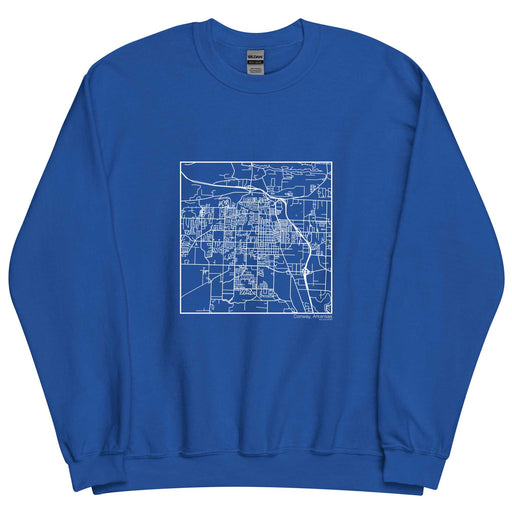 Conway Arkansas  Map Unisex Crewneck Sweater with City inscription in Royal Blue