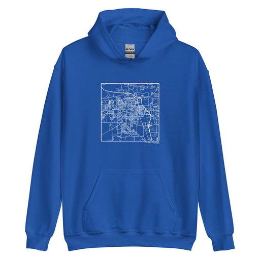 Conway Arkansas  Map Unisex Hoodie Sweater with City inscription in Royal Blue