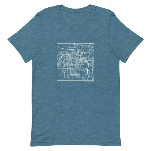 Conway Arkansas  Map Unisex T-Shirt with City inscription in Heather Teal