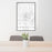 24x36 Cookeville Tennessee Map Print Portrait Orientation in Classic Style Behind 2 Chairs Table and Potted Plant