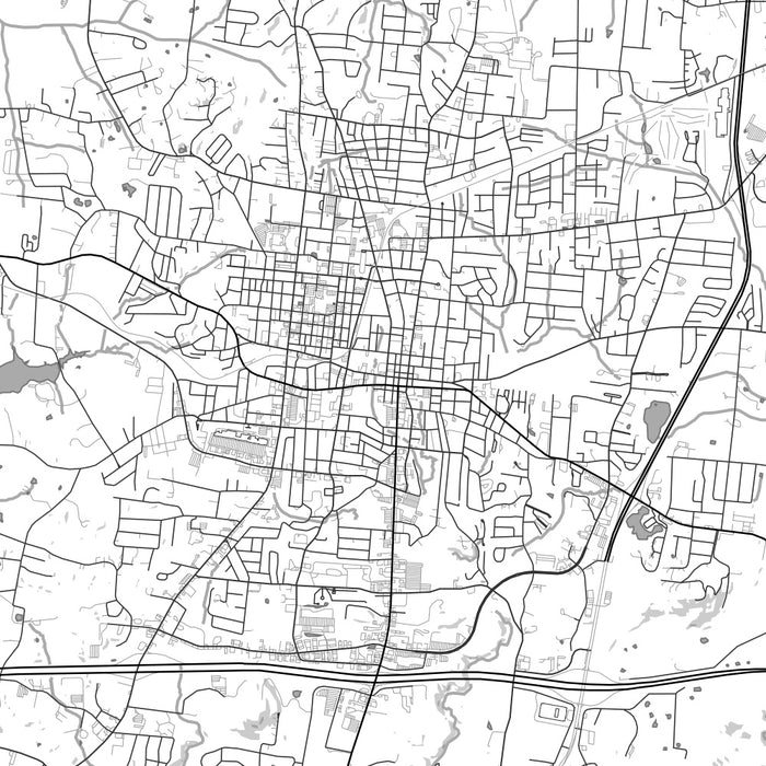 Cookeville Tennessee Map Print in Classic Style Zoomed In Close Up Showing Details