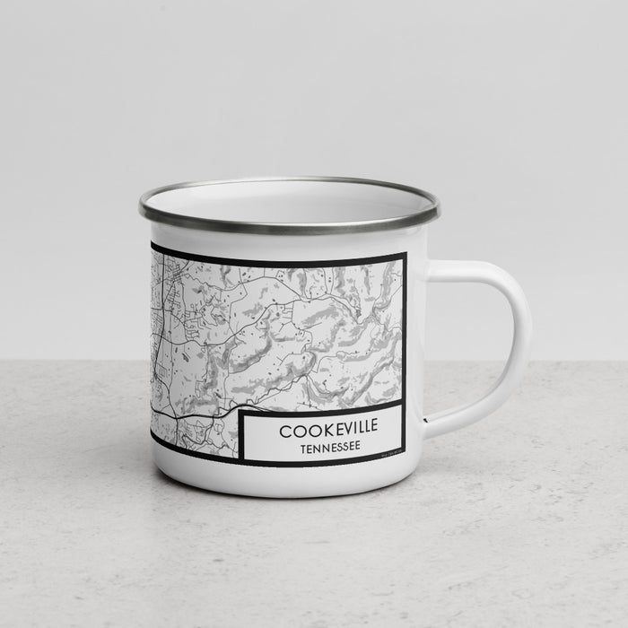 Right View Custom Cookeville Tennessee Map Enamel Mug in Classic