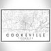 Cookeville Tennessee Map Print Landscape Orientation in Classic Style With Shaded Background