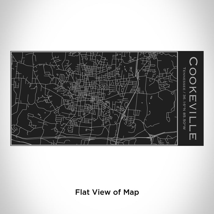 Rendered View of Cookeville Tennessee Map Engraving on 17oz Stainless Steel Insulated Cola Bottle in Black