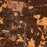 Cookeville Tennessee Map Print in Ember Style Zoomed In Close Up Showing Details