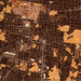 Cookeville Tennessee Map Print in Ember Style Zoomed In Close Up Showing Details