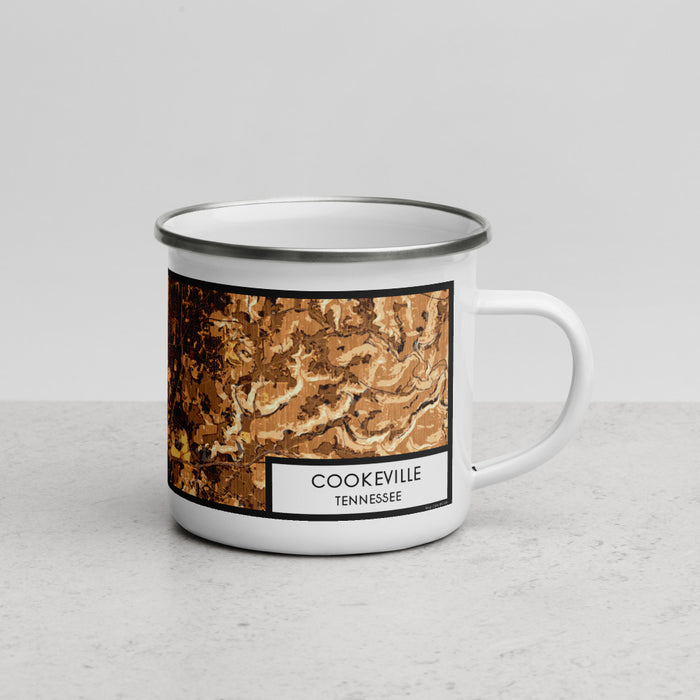 Right View Custom Cookeville Tennessee Map Enamel Mug in Ember