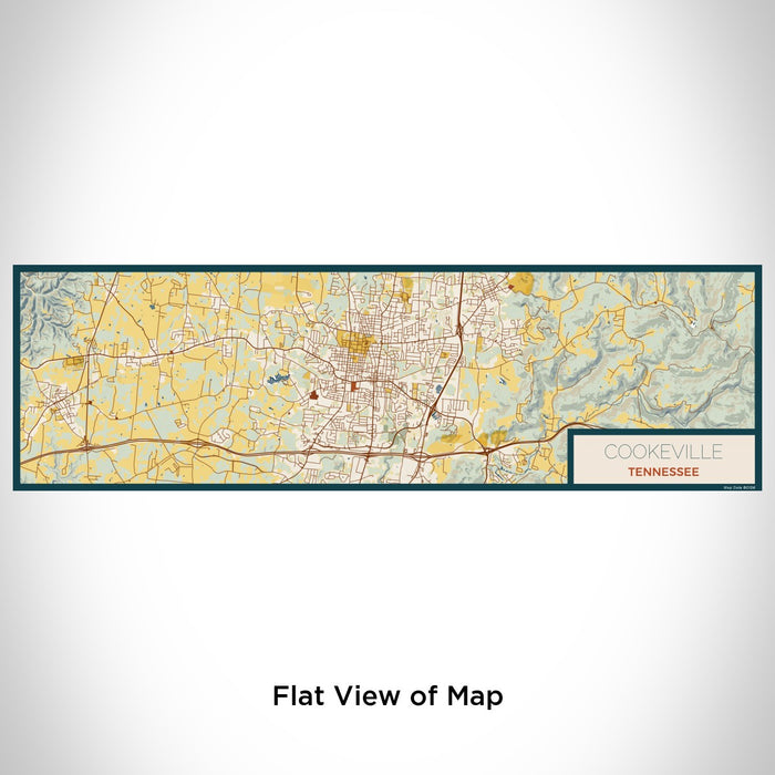 Flat View of Map Custom Cookeville Tennessee Map Enamel Mug in Woodblock