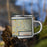Right View Custom Cookeville Tennessee Map Enamel Mug in Woodblock on Grass With Trees in Background