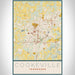 Cookeville Tennessee Map Print Portrait Orientation in Woodblock Style With Shaded Background