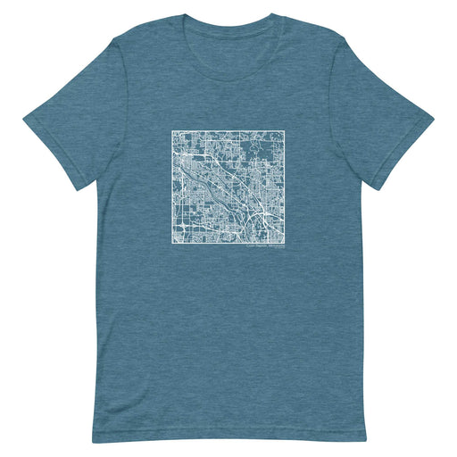 Coon Rapids Minnesota  Map Unisex T-Shirt with City inscription in Heather Teal